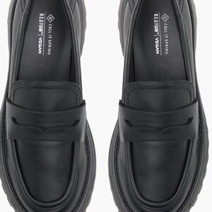 Call It Spring Black Vegan platform oxford loafers